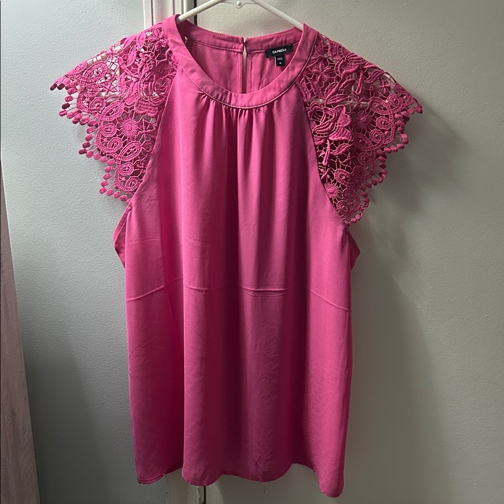 Express Pink Lace Sleeve Blouse *NEW*